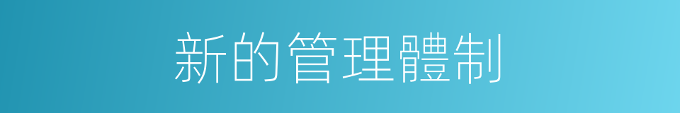 新的管理體制的同義詞