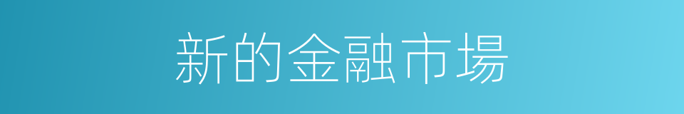 新的金融市場的同義詞