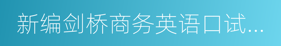 新编剑桥商务英语口试必备手册的同义词