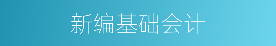 新编基础会计的同义词