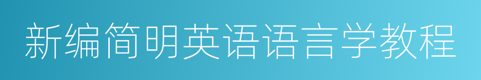 新编简明英语语言学教程的同义词