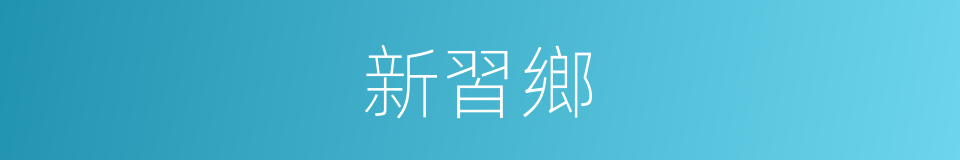 新習鄉的意思