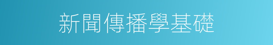 新聞傳播學基礎的同義詞