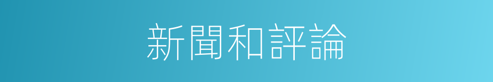 新聞和評論的同義詞