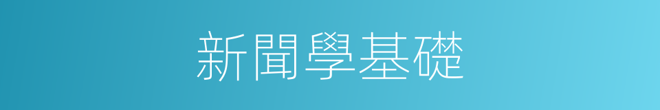 新聞學基礎的同義詞