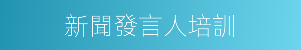 新聞發言人培訓的同義詞