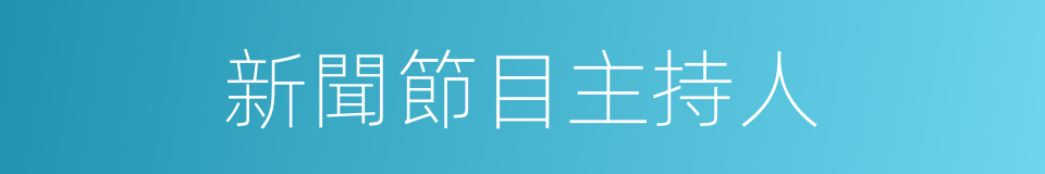 新聞節目主持人的同義詞