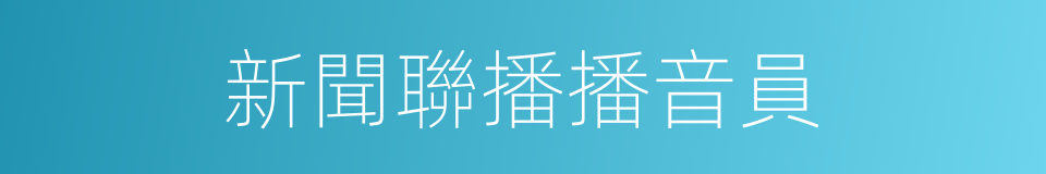 新聞聯播播音員的同義詞