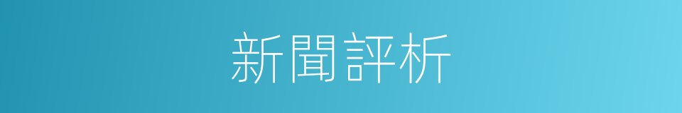 新聞評析的同義詞