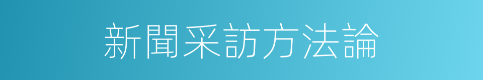 新聞采訪方法論的同義詞