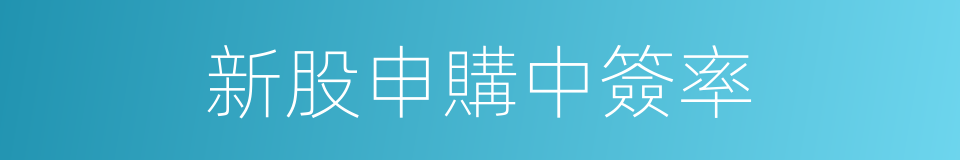 新股申購中簽率的同義詞