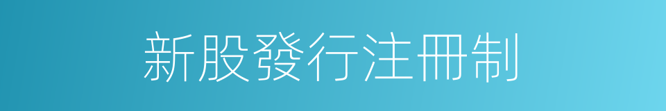 新股發行注冊制的同義詞