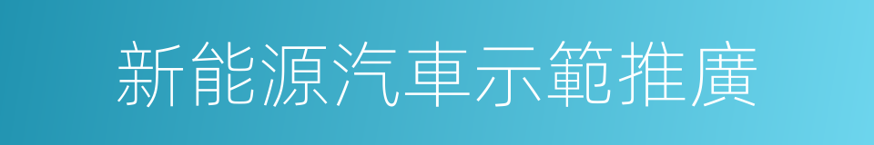 新能源汽車示範推廣的同義詞