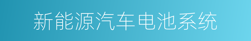 新能源汽车电池系统的同义词