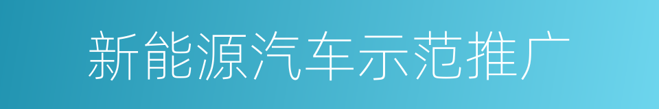 新能源汽车示范推广的同义词