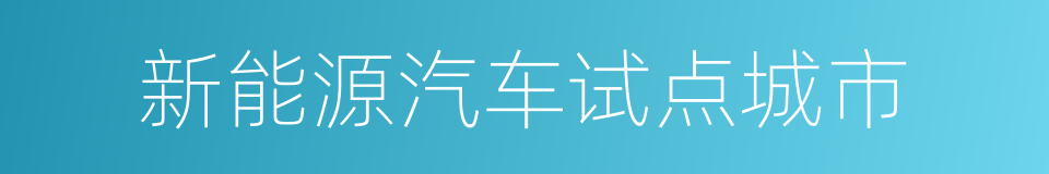 新能源汽车试点城市的同义词