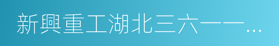 新興重工湖北三六一一機械有限公司的同義詞