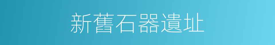 新舊石器遺址的同義詞