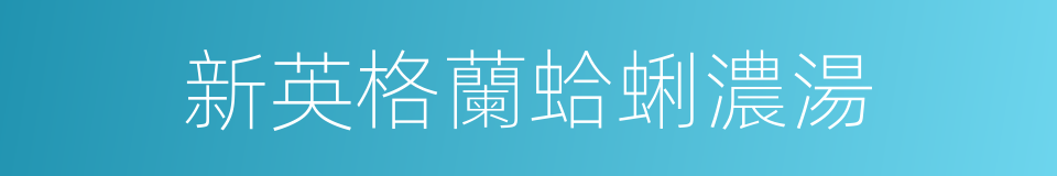新英格蘭蛤蜊濃湯的同義詞