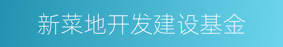 新菜地开发建设基金的同义词