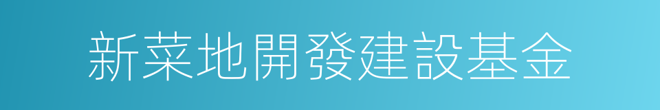 新菜地開發建設基金的同義詞