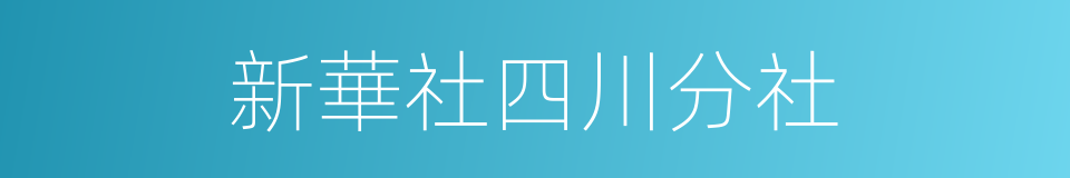 新華社四川分社的同義詞