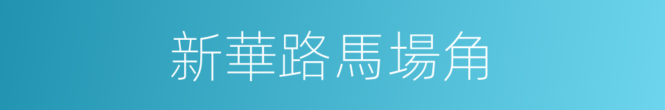 新華路馬場角的同義詞