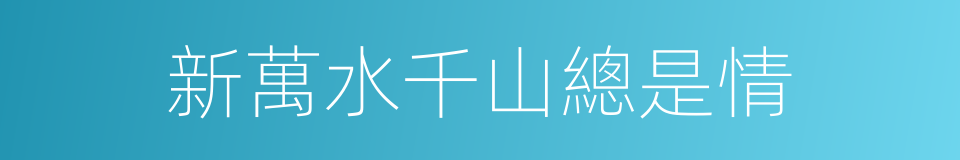 新萬水千山總是情的同義詞