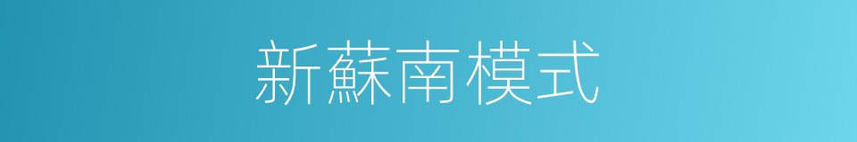 新蘇南模式的同義詞