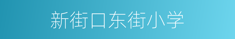 新街口东街小学的同义词