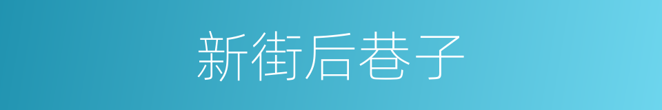 新街后巷子的同义词