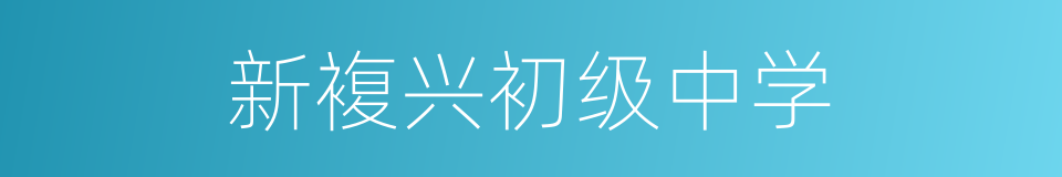 新複兴初级中学的同义词