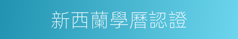 新西蘭學曆認證的同義詞