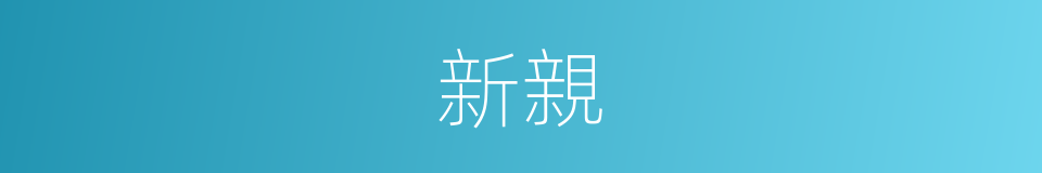 新親的意思