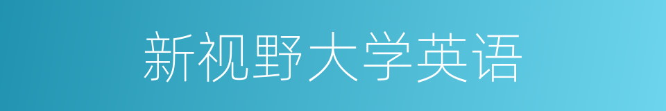 新视野大学英语的同义词