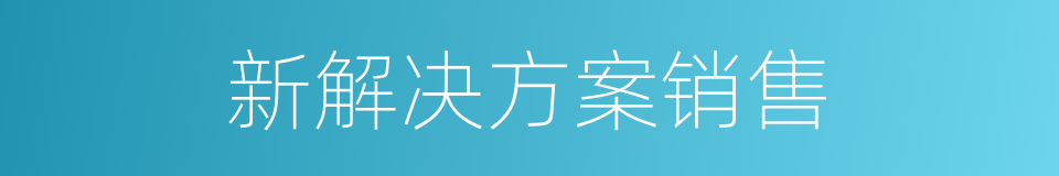 新解决方案销售的同义词