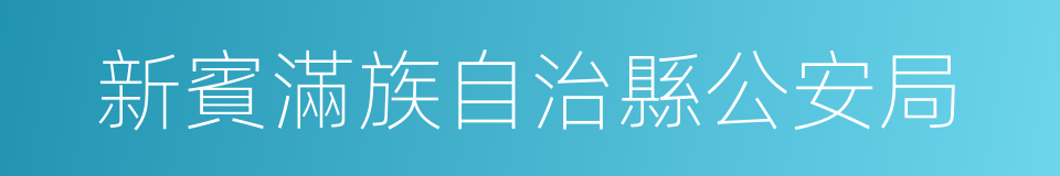 新賓滿族自治縣公安局的同義詞