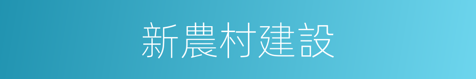 新農村建設的同義詞