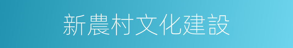 新農村文化建設的同義詞