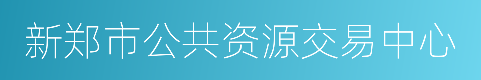 新郑市公共资源交易中心的同义词