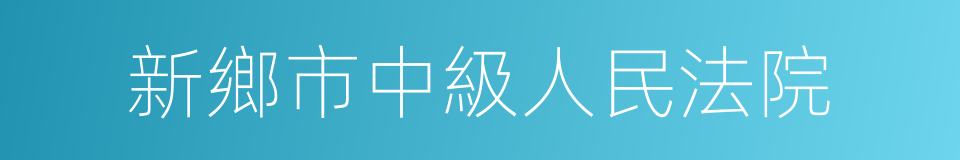 新鄉市中級人民法院的同義詞