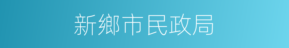 新鄉市民政局的意思