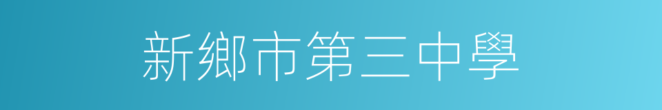 新鄉市第三中學的同義詞