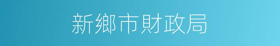 新鄉市財政局的同義詞