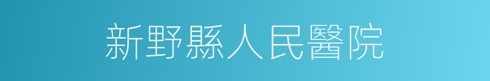 新野縣人民醫院的同義詞