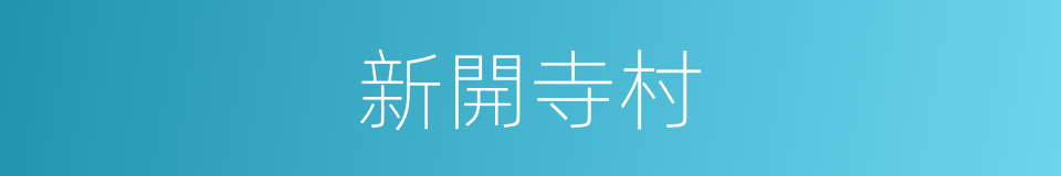 新開寺村的同義詞
