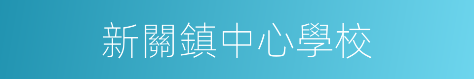 新關鎮中心學校的同義詞