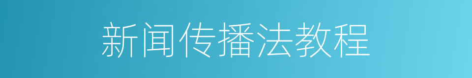 新闻传播法教程的同义词
