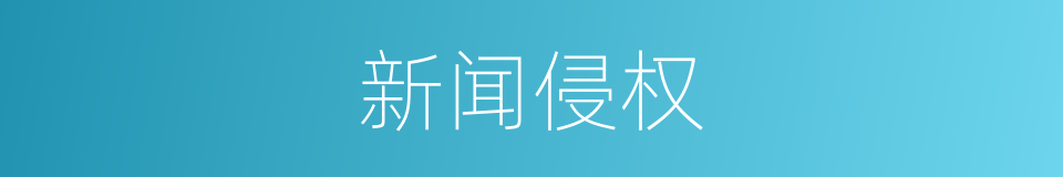 新闻侵权的意思