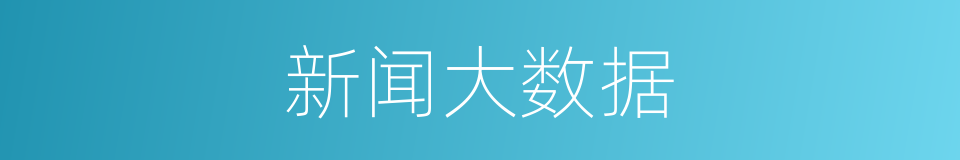 新闻大数据的同义词